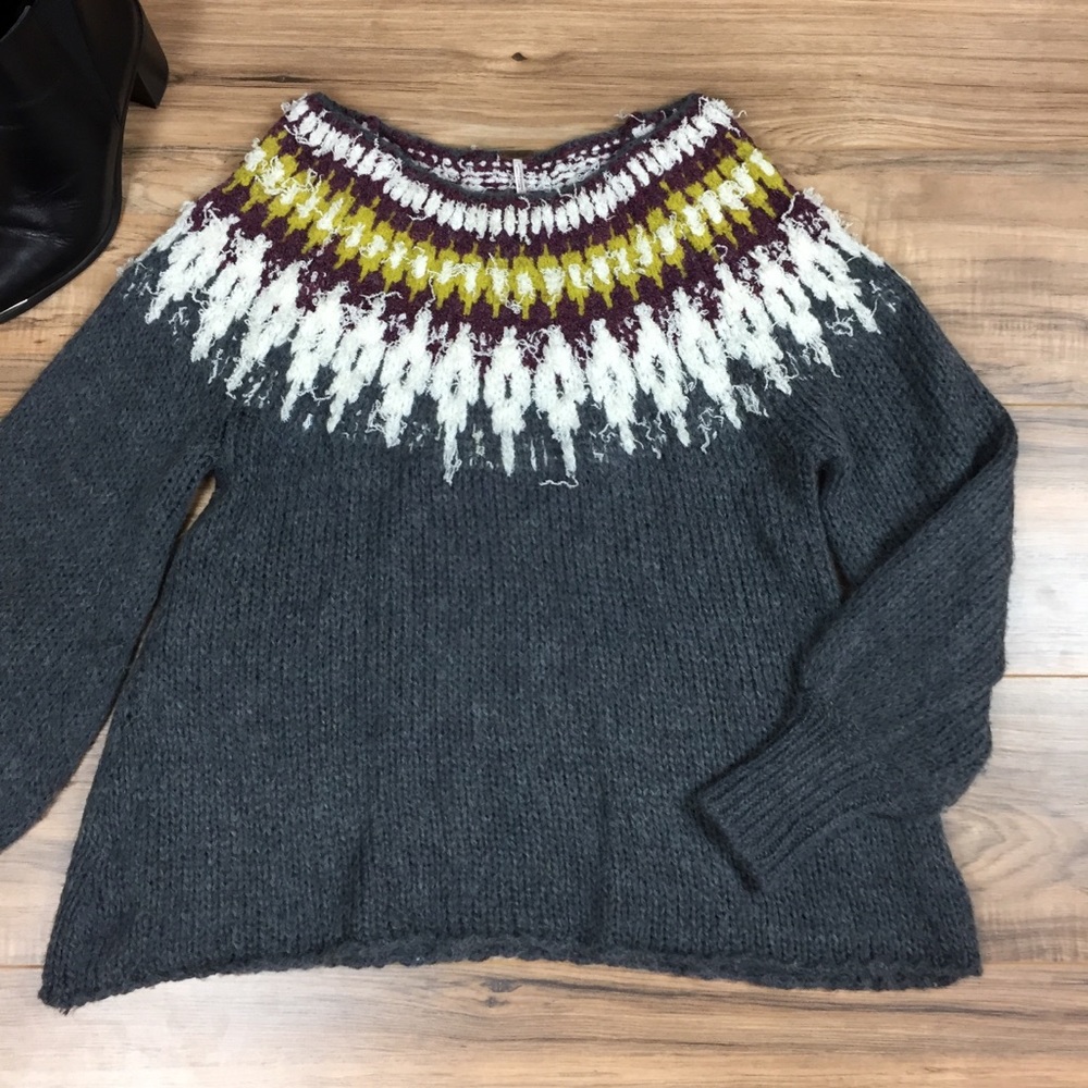 Free People Chunky Knit Wool‎ Blend Sweater